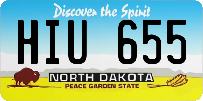 ND license plate HIU655