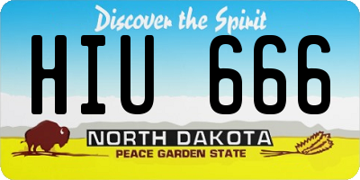 ND license plate HIU666