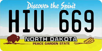 ND license plate HIU669