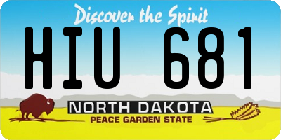 ND license plate HIU681