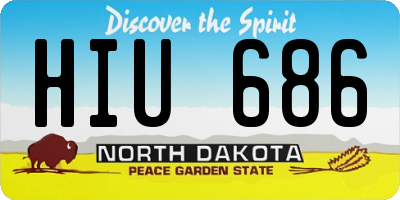 ND license plate HIU686