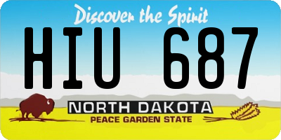 ND license plate HIU687