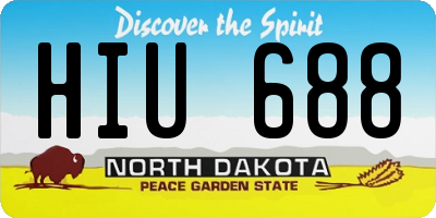 ND license plate HIU688