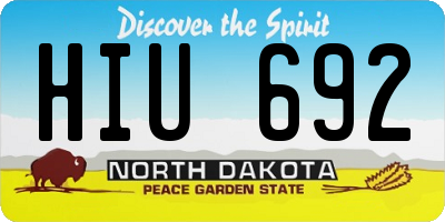 ND license plate HIU692
