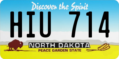ND license plate HIU714