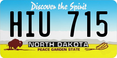 ND license plate HIU715