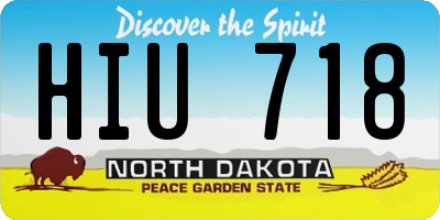 ND license plate HIU718