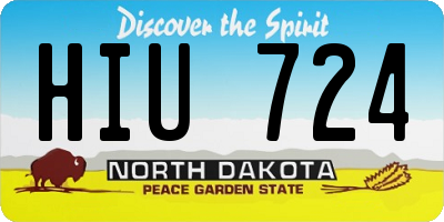 ND license plate HIU724