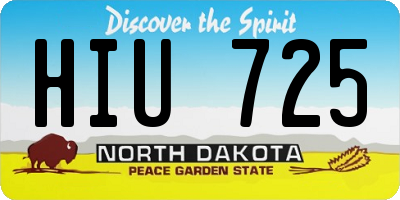 ND license plate HIU725