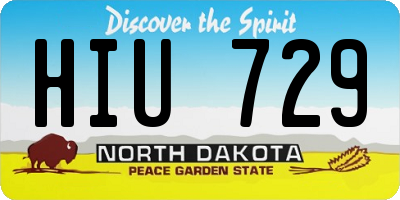 ND license plate HIU729