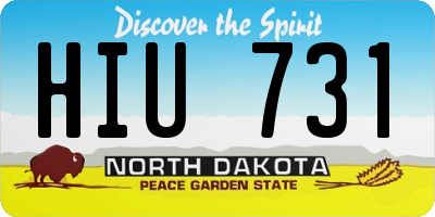 ND license plate HIU731