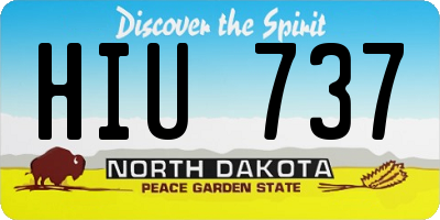 ND license plate HIU737
