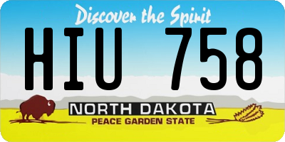ND license plate HIU758