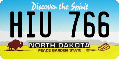ND license plate HIU766