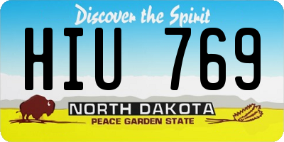 ND license plate HIU769