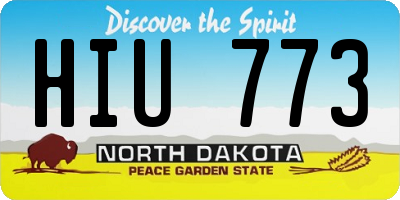 ND license plate HIU773