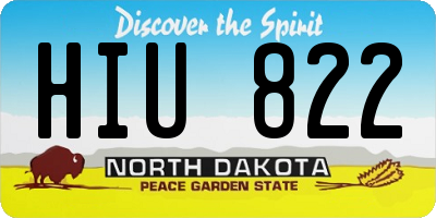 ND license plate HIU822