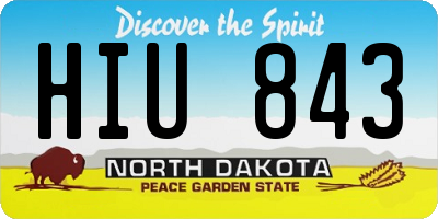 ND license plate HIU843
