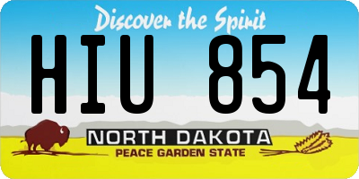 ND license plate HIU854