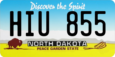 ND license plate HIU855