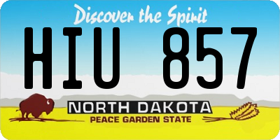 ND license plate HIU857