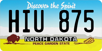 ND license plate HIU875