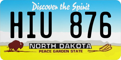 ND license plate HIU876