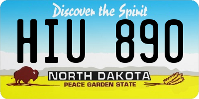 ND license plate HIU890
