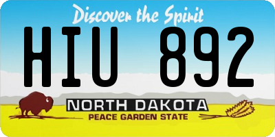 ND license plate HIU892