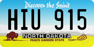 ND license plate HIU915
