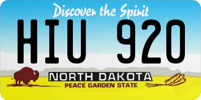 ND license plate HIU920
