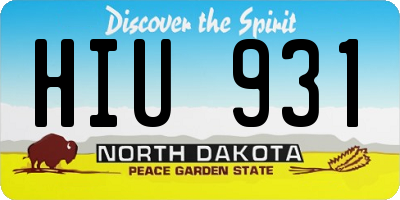 ND license plate HIU931