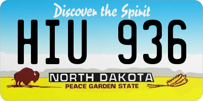 ND license plate HIU936