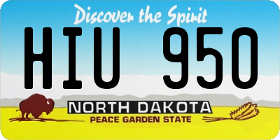 ND license plate HIU950