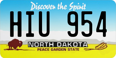 ND license plate HIU954