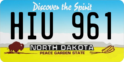 ND license plate HIU961