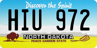 ND license plate HIU972