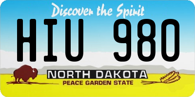 ND license plate HIU980