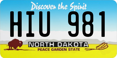 ND license plate HIU981