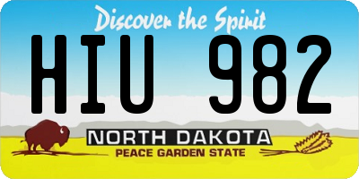 ND license plate HIU982