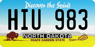 ND license plate HIU983