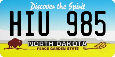 ND license plate HIU985