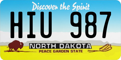 ND license plate HIU987