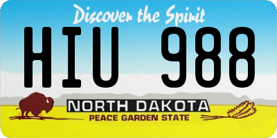 ND license plate HIU988