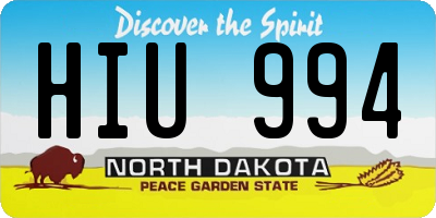 ND license plate HIU994