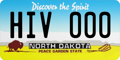 ND license plate HIV000