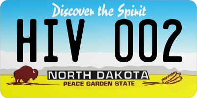 ND license plate HIV002