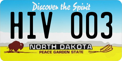 ND license plate HIV003