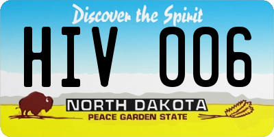 ND license plate HIV006