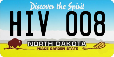 ND license plate HIV008